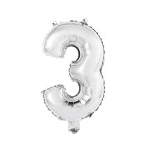 41 cm-es levegős ezüst szám fólia lufi - 3