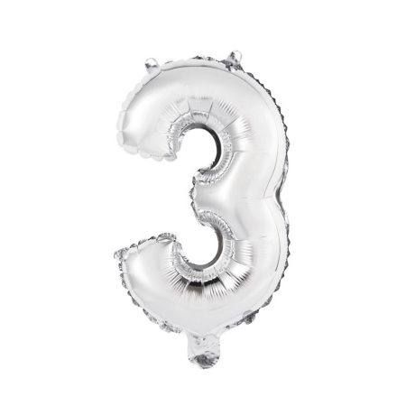 41 cm-es levegős ezüst szám fólia lufi - 3
