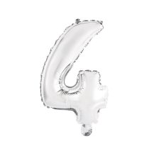 41 cm-es levegős ezüst szám fólia lufi - 4