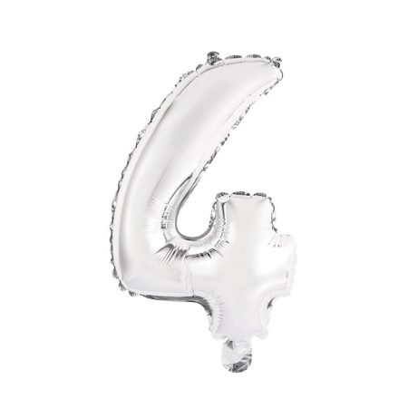 41 cm-es levegős ezüst szám fólia lufi - 4
