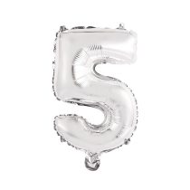 41 cm-es levegős ezüst szám fólia lufi - 5