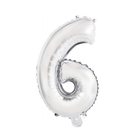 41 cm-es levegős ezüst szám fólia lufi - 6