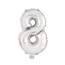 41 cm-es levegős ezüst szám fólia lufi - 8