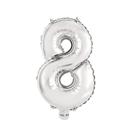 41 cm-es levegős ezüst szám fólia lufi - 8