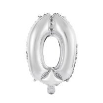41 cm-es levegős ezüst szám fólia lufi - 0