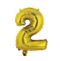 41 cm-es levegős arany szám fólia lufi - 2