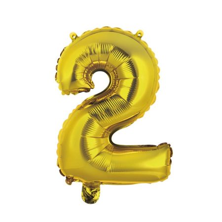 41 cm-es levegős arany szám fólia lufi - 2