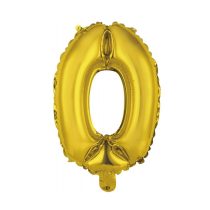 41 cm-es levegős arany szám fólia lufi - 0