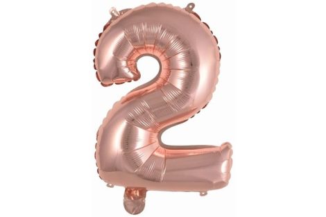41 cm-es levegős rosegold szám fólia lufi - 2 41 cm-es levegős rosegold szám fólia lufi - 2