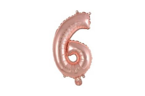 41 cm-es levegős rosegold szám fólia lufi - 6 41 cm-es levegős rosegold szám fólia lufi - 6