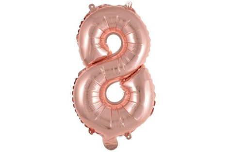 41 cm-es levegős rosegold szám fólia lufi - 8 41 cm-es levegős rosegold szám fólia lufi - 8