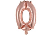 41 cm-es levegős rosegold szám fólia lufi - 0