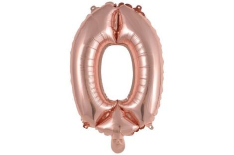 41 cm-es levegős rosegold szám fólia lufi - 0 41 cm-es levegős rosegold szám fólia lufi - 0