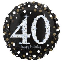   46 cm-es 40-es Happy Birthday hologramos Születésnapi fólia lufi