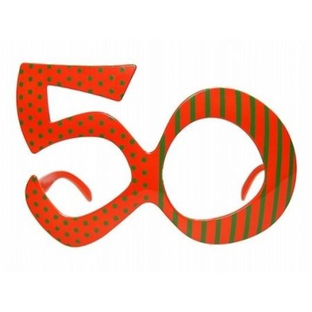 Narancssárga 50-es szülinapi parti szemüveg