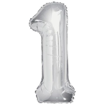 86 cm-es 1-es ezüst szám fólia lufi 86 cm-es 1-es ezüst szám fólia lufi