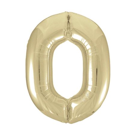 86 cm-es 0-ás arany szám fólia lufi