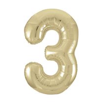86 cm-es 3-as arany szám fólia lufi