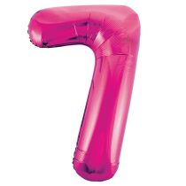 86 cm-es 7-es rózsaszín szám fólia lufi