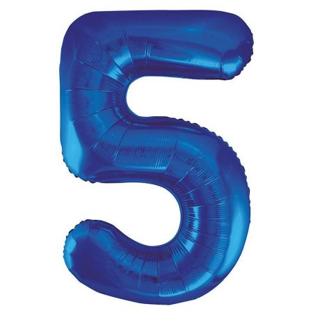 86 cm-es 5-ös kék szám fólia lufi