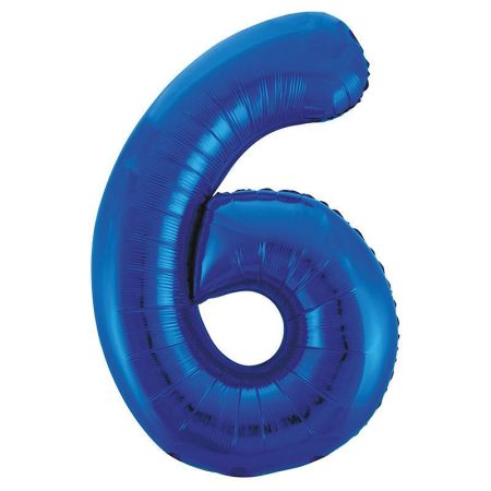 86 cm-es 6-os kék szám fólia lufi