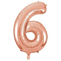 86 cm-es 6-os rosegold szám fólia lufi