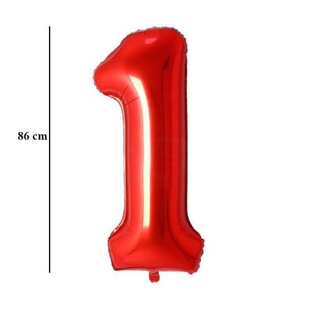 86 cm-es 1-es piros szám fólia lufi 86 cm-es 1-es piros szám fólia lufi