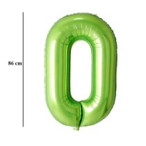 86 cm-es 0-ás zöld szám fólia lufi