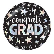 18 inch-es Congrats Grad holografikus ballagási fólia lufi