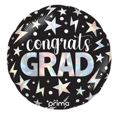 18 inch-es Congrats Grad holografikus ballagási fólia lufi