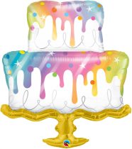 99 cm-es színes torta Super Shape fólia lufi