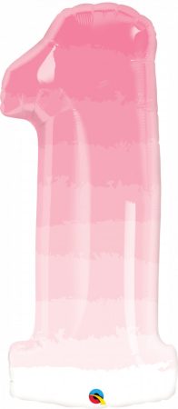 97 cm-es 1-es rózsaszín ombre fólia lufi