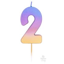 2-es szivárvány Ombre színű szülinapi gyertya