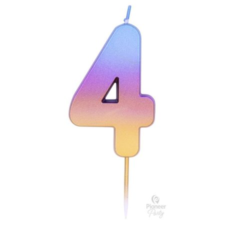 4-es szivárvány Ombre színű szülinapi gyertya