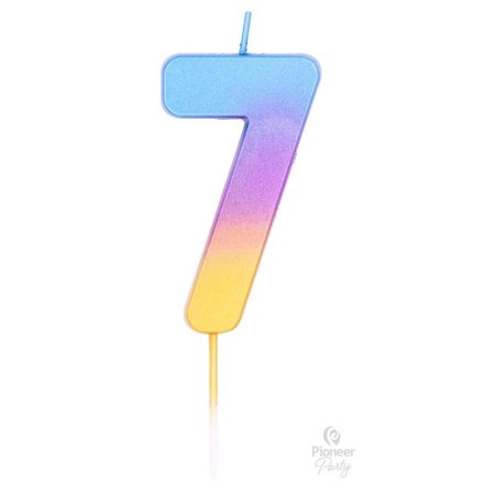 7-es szivárvány Ombre színű szülinapi gyertya