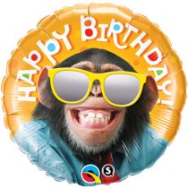 46 cm-es majmos Happy Birthday fólia lufi