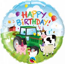 46 cm-es farm állatok Happy Birthday fólia lufi