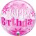 56 cm-es rózsaszín Happy Birthday fólia lufi