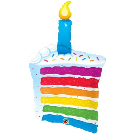 107 cm-es színes torta szelet Super Shape fólia lufi