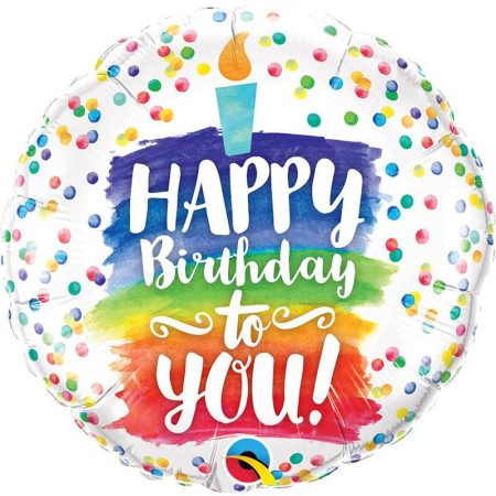 46 cm-es torta szeletes Happy Birthday to you! fólia lufi