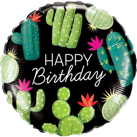 46 cm-es kaktuszos Happy Birthday fólia lufi