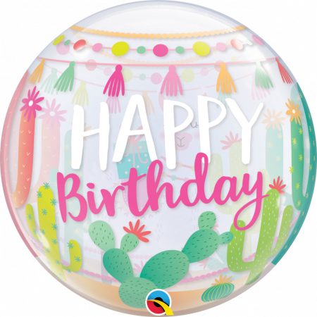 56 cm-es láma Happy Birthday Bubble lufi