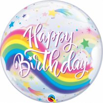 56 cm-es Unicornis Happy Birthday Bubble lufi
